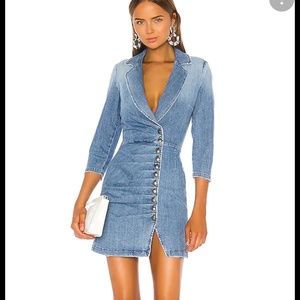 Retrofete Willa Dress in Light Blue Stone Med denim